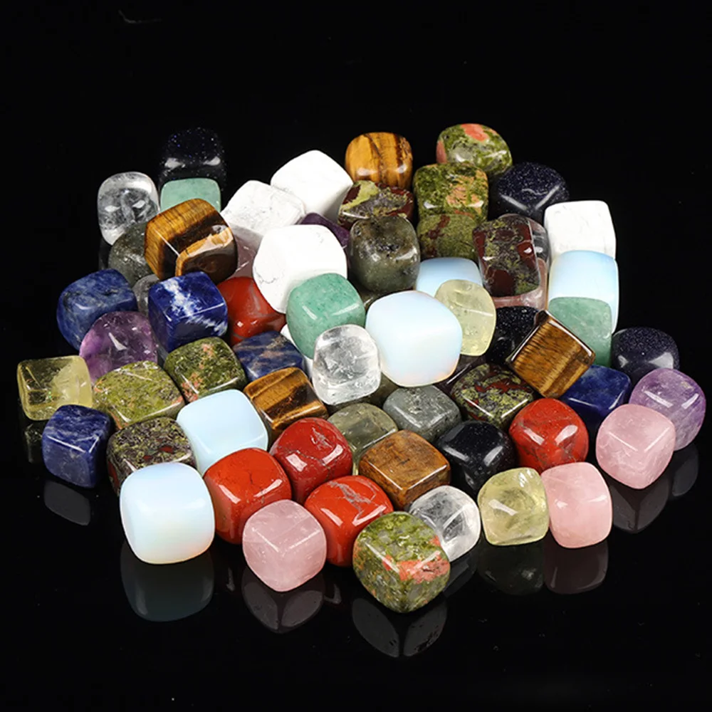 1 Takım 50g Doğal Küp Taş Sihirli Parçacıklar Cilalı Reiki Şifa Kristalleri Kare Takla Taşlar Taşlar Ev Dekorasyon Hediye