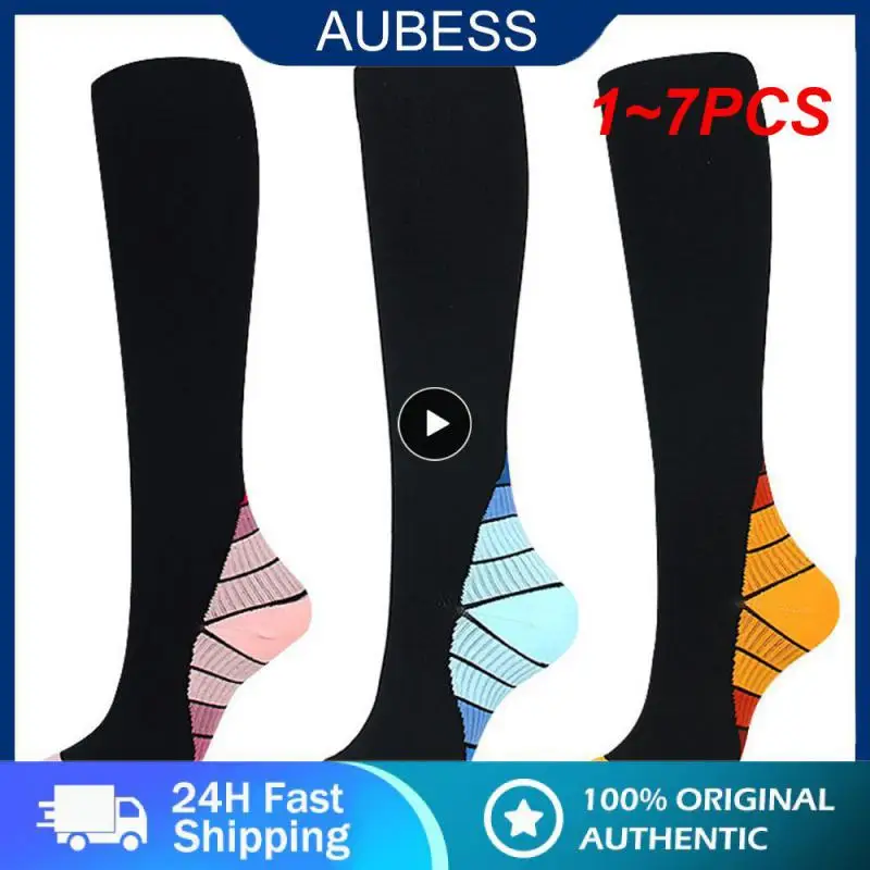 1 ~ 7 ADET Anti Yorgunluk Unisex Crossfit Çorap varis çorabı basınçlı çoraplar Varisli Damarlar Bacak Rölyef Ağrı Diz Yüksek