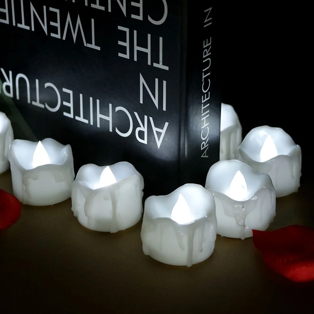 12 adet LED mum ışıkları akülü Titrek dekoratif mumlar Cadılar Bayramı Festivali Kutlama Partisi Dekorasyon İçin