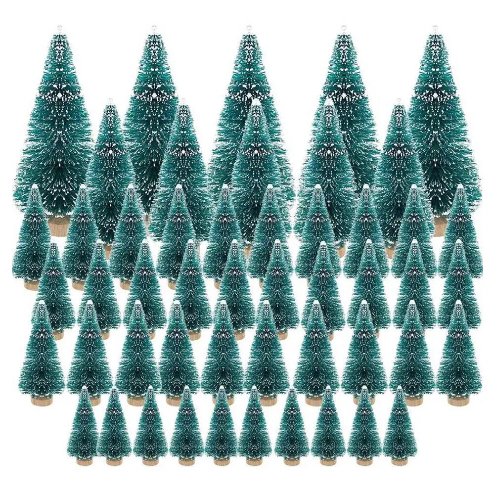 50 ADET Minyatür Yapay Noel Ağacı Küçük Kar Don Ağaçları Çam Ağaçları Noel DIY Parti Dekorasyon El Sanatları