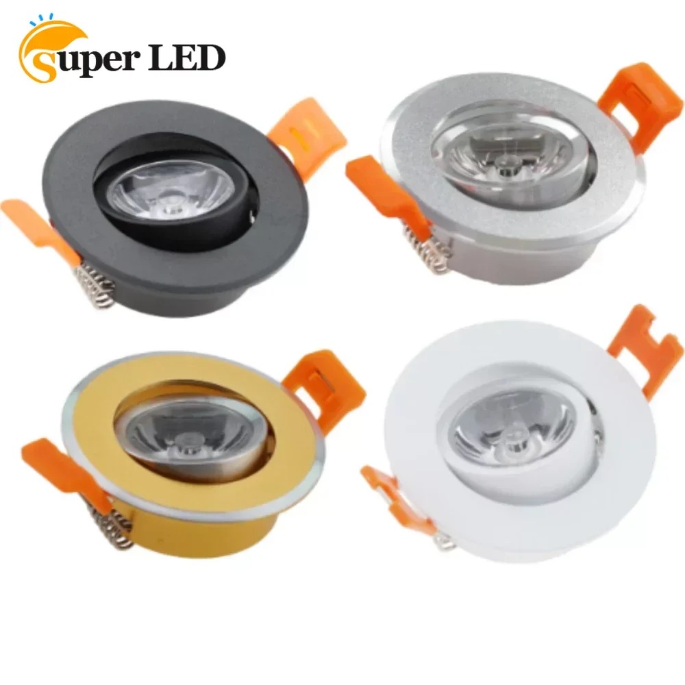 Alüminyum Yuvarlak LED Kısılabilir tavan lambası 3W DC12V Gömme LED Spot aydınlatma LED ampulü Kesme 50mm Sürücü İle