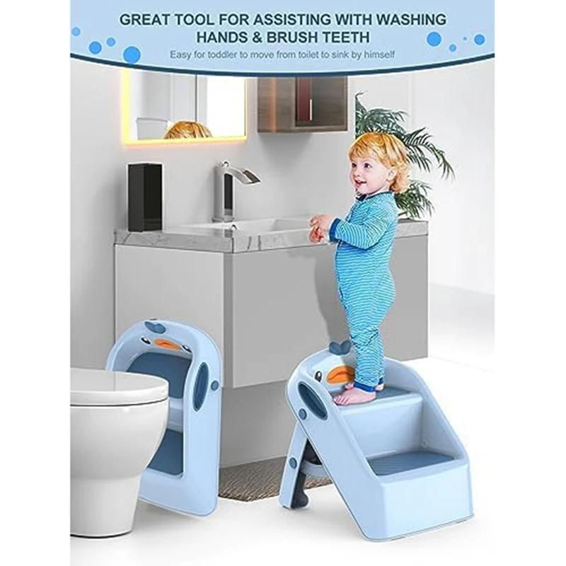 Katlanabilir Yürüyor Çocuk Adım Dışkı Mutfak Banyo Lavabo Mavi Tuvalet Lazımlık Eğitim Çocuk Mutfak Yardımcısı Plastik Merdiven