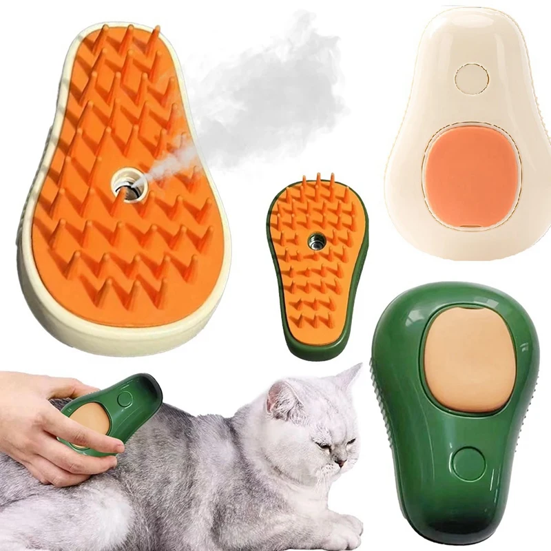 Kedi buharlı fırça Elektrikli Sprey Kedi Saç Fırçası Pet Köpek Vapur Fırça Kedi Masaj Pet Bakım Kedi Saç Fırçası Dayanıklı Yeşil