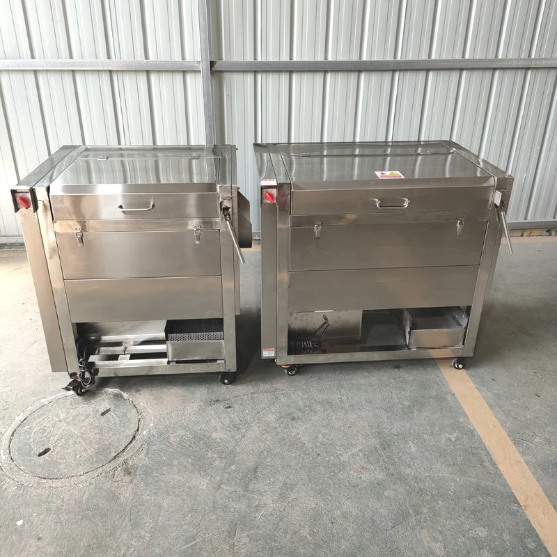 Kullanımı kolay Otomatik Endüstriyel 500 kg/saat Patates Zencefil Rulo Yıkama Fırçası Soyma Makinesi Patates Soyma Makinesi