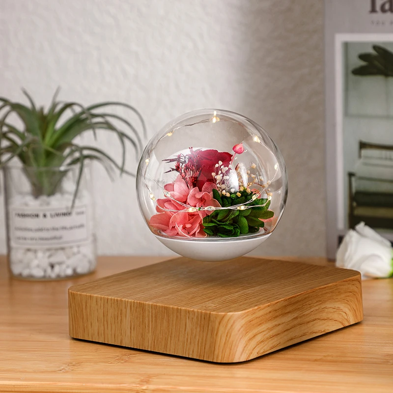 Manyetik Levitating çiçek ışık Kişiselleştirilmiş Romantik hediyeler Yüzen Süslemeleri Ev için gece lambası masa lambası