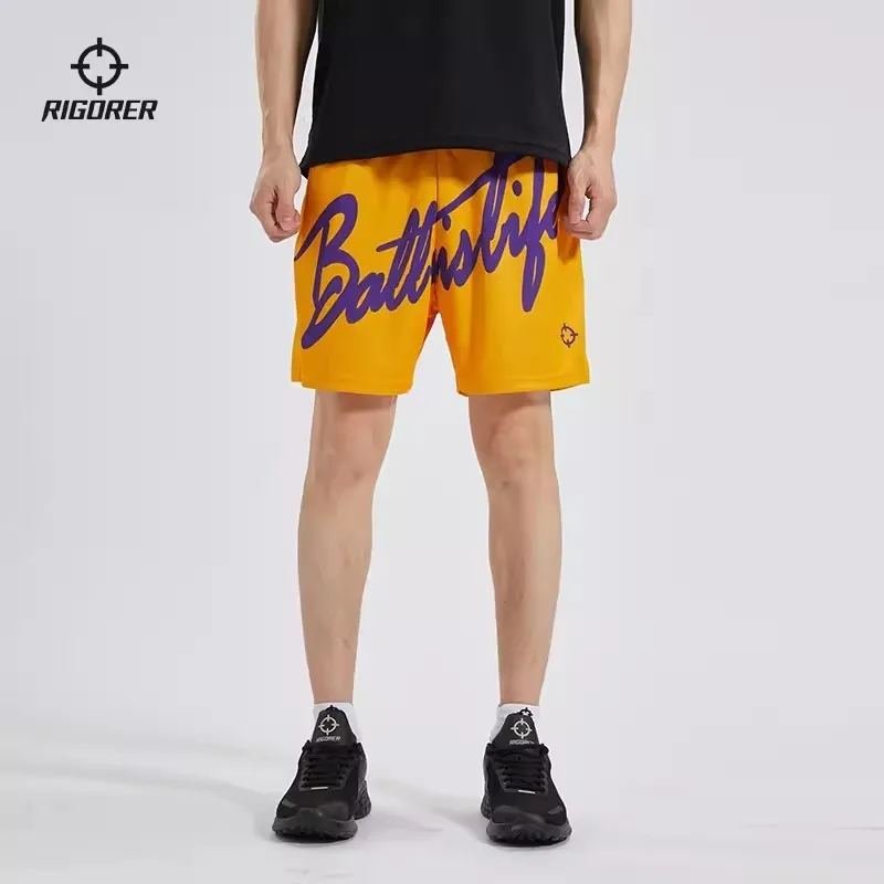 RİGORER erkek basket topu Polyester Spor Şort Örme Pantolon Basketbol Koşu Spor Amerikan Topu Rahat Şort Pantolon
