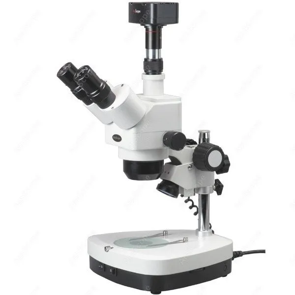 Stereo yakınlaştırmalı mikroskop Çift Halojen-AmScope Malzemeleri 5X-80X Stereo yakınlaştırmalı mikroskop Çift Halojen + 10MP dijital kamera