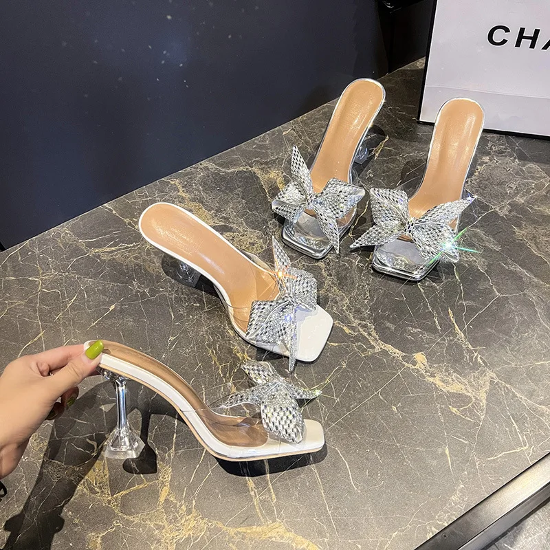 Yay Ayakkabı Bej Yüksek Topuklu Markalı Pompalar Kare Ayak Roma Tarzı 2023 Düşük Kristal 12cm Rahat Moda Yaz Taklidi Son Bu