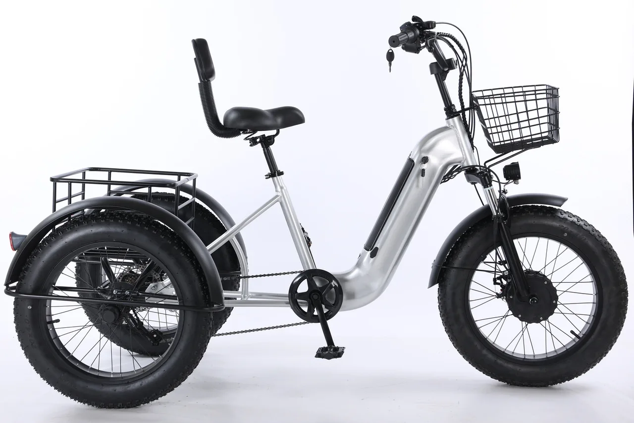 yüksek Güç 2000W Motorlu 48V ile 20 inç Dahili Lityum ile Çalışan Elektrikli Kar Üç Tekerlekli Bisiklet