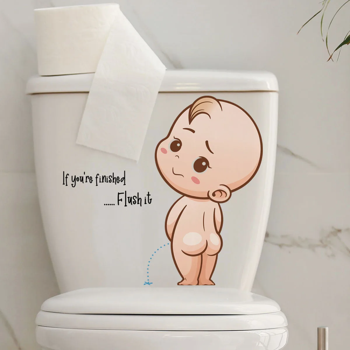 Çocuk Peeing Dekoratif Tuvalet Çıkartması - Minimalist ve Yaratıcı Çıkarılabilir Duvar Sticker Banyo ve Arka Plan Duvar